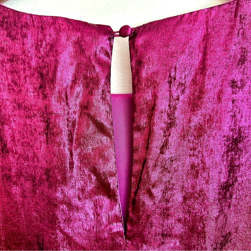 TCEC Pink Metallic Ruffle Mini Dress Size Large - Picture 7 of 11